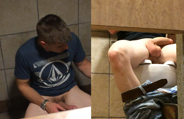 Huge Hard Dick In Public - Spying his hard dick in a public toilet - Spycamfromguys ...