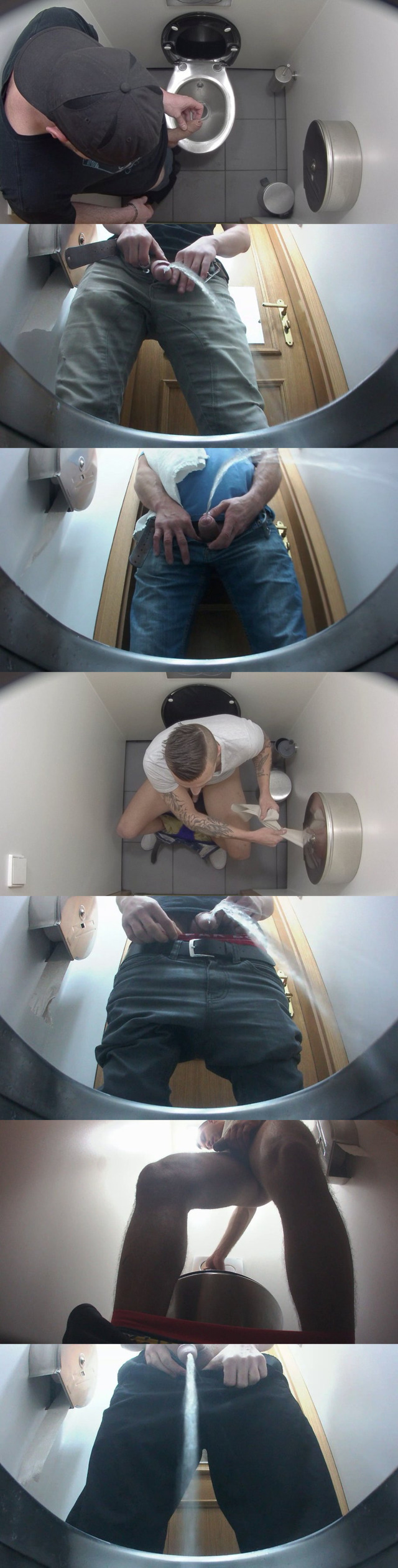 Spying on guys in the toilet with 3 hidden cameras