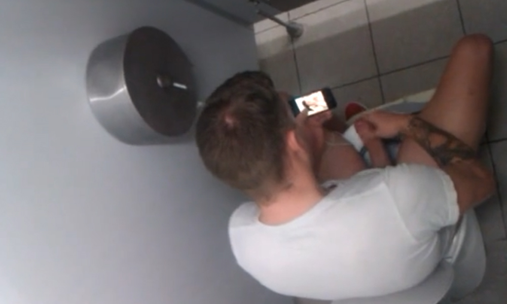 Blond Guy Caught Jerking In Public Toilet Spycamfromguys Hidden Cams