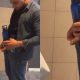 straight tall stud caught peeing at urinals
