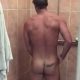 Gym dude with awesome ass captured on video while showering