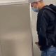 Guy with enormous dick caught peeing and shaking it at urinals