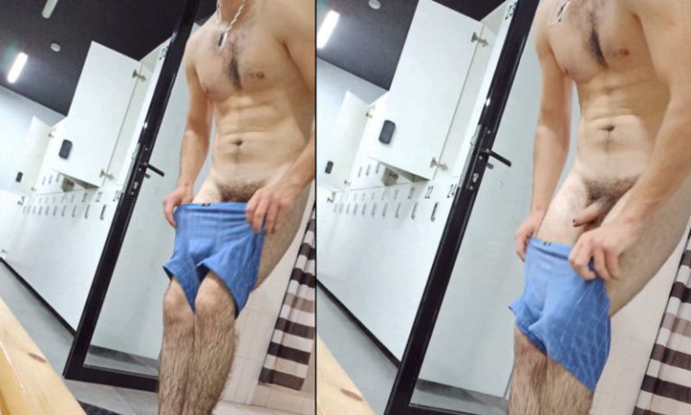 Uncut Guy Caught Naked In Gym Changing Room By Hidden Camera